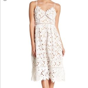 Self portrait dupe white crochet style lace dress